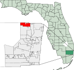 Map of Florida highlighting Parkland